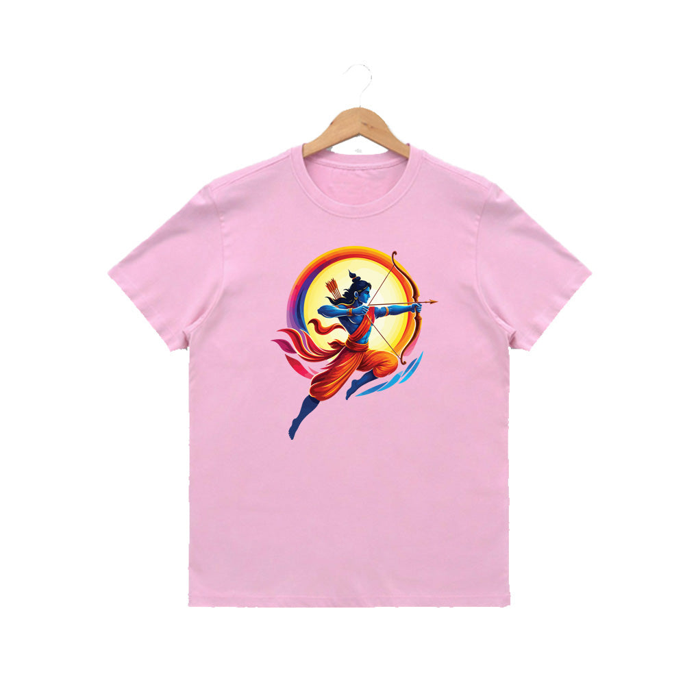 Women’s Graphic Print Round Neck T-Shirt- Jai Shree Ram (170 GSM single jersey)