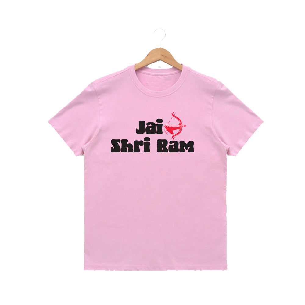 Women’s Graphic Print Round Neck T-Shirt- Jai Shree Ram (170 GSM single jersey)