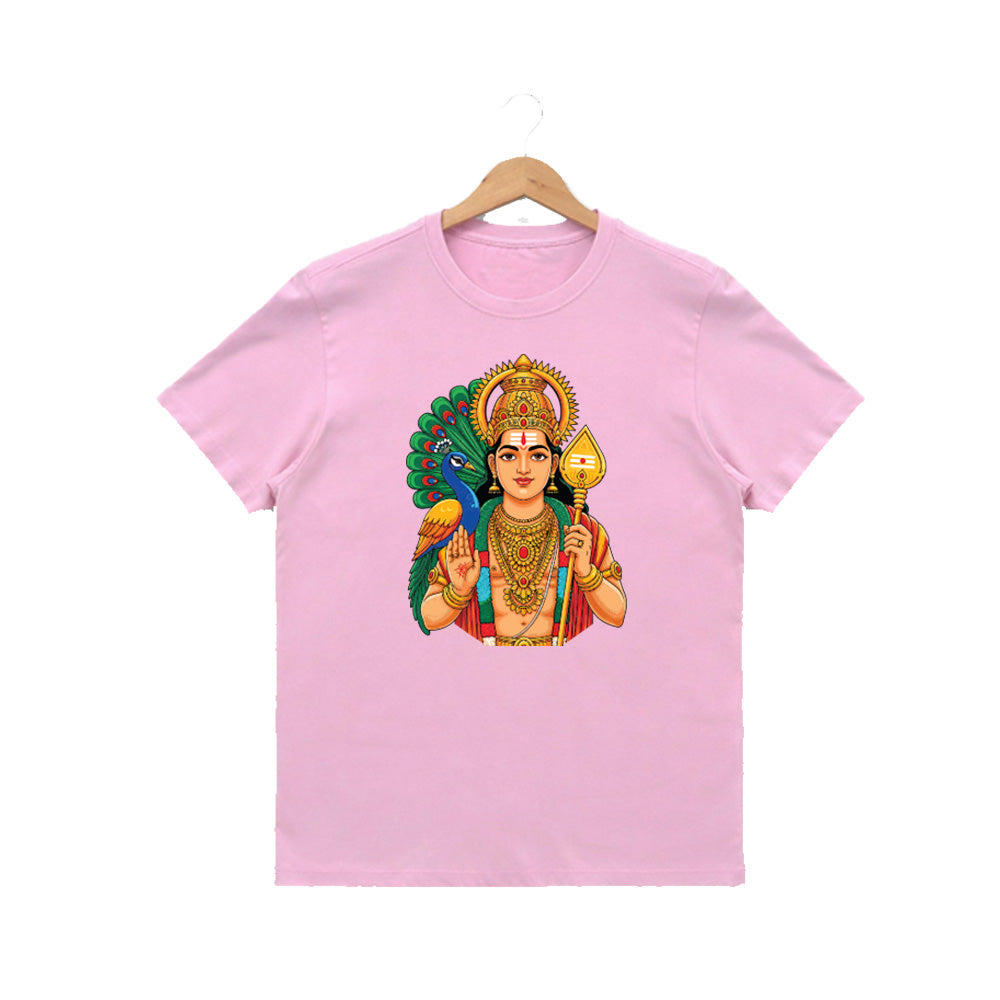 Women’s Graphic Print Round Neck T-Shirt- Murugan (170 GSM single jersey)