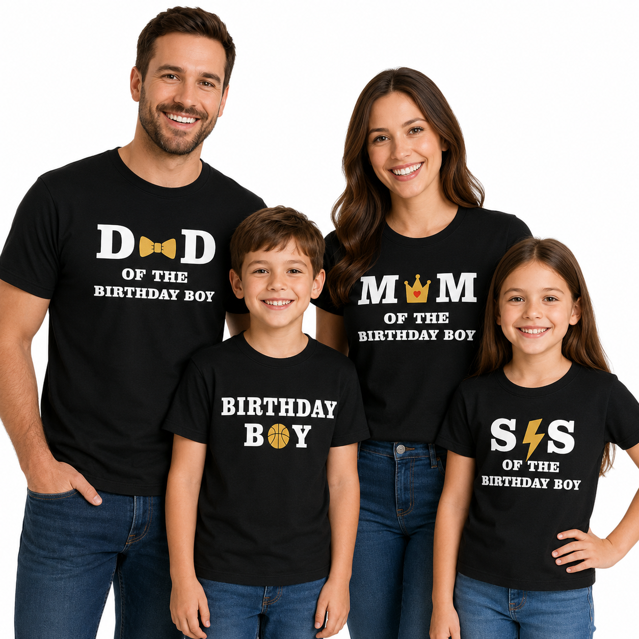 Birthday Boy Family Matching Round Neck T-Shirts For Mom - (170 GSM) single jersey