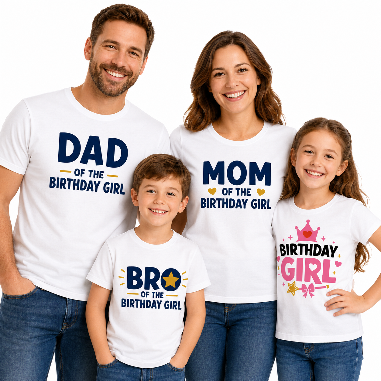 Birthday Girl Family Matching Round Neck T-Shirts For Son - (170 GSM) single jersey