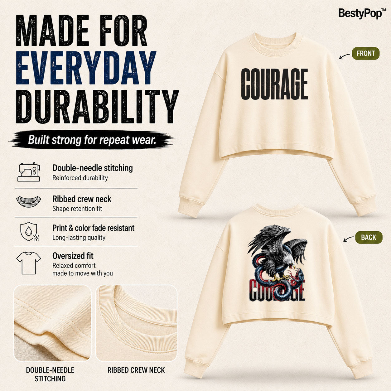 Women’s Crop top full Sleeve - 270 GSM