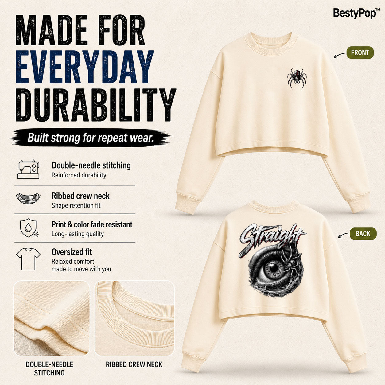 Women’s Crop top full Sleeve - 270 GSM