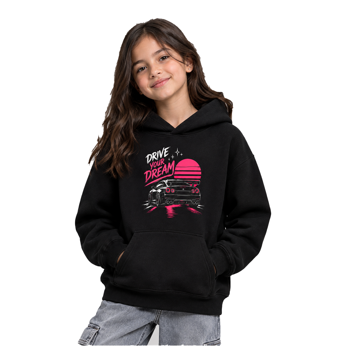 Girl’s Hoodie - Drive your dream (320 GSM)