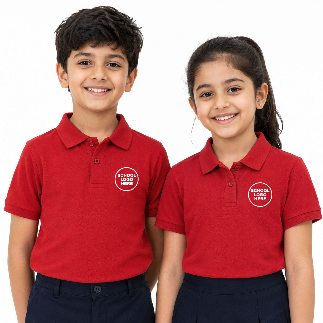 Demo Listing - Kid's Unisex Polo House Colour School Uniform T-Shirt - 240GSM Lacoste Pique (100 % polyester) - Style Code: 1027