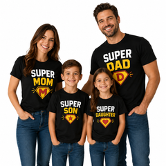 Superhero Family Round Neck T-Shirt for Dad -Super Dad- (170 GSM) single jersey