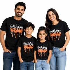 Matching Birthday Squad Family Round Neck T-Shirts For Daughter - (170 GSM) single jersey