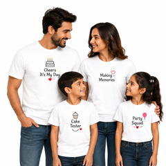 Family Birthday Party Round Neck T-Shirts For Mom - (170 GSM) single jersey