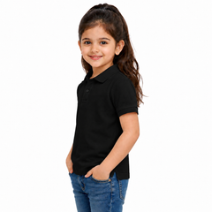 Girl’s Plain Polo T-Shirt - 250 GSM (60% Cotton 40% Polyester)