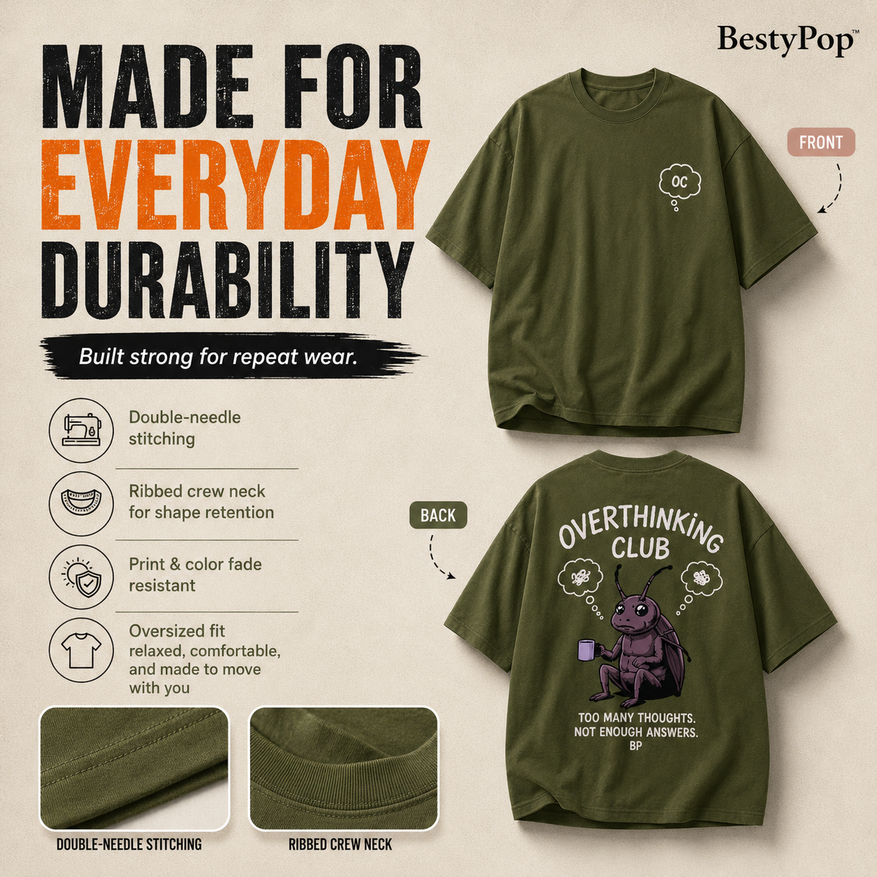 Women’s Oversized T-Shirt - Overthinking Club