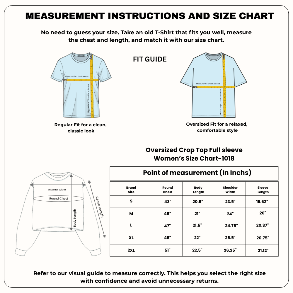 Women’s Plain Oversized Crop Top-Customize