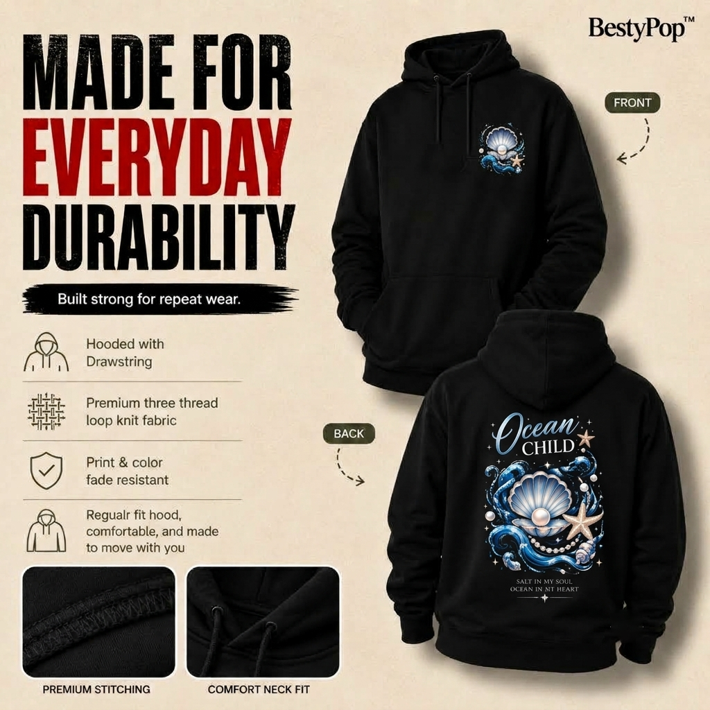 Girl’s Hoodie - Ocean Child (320 GSM)