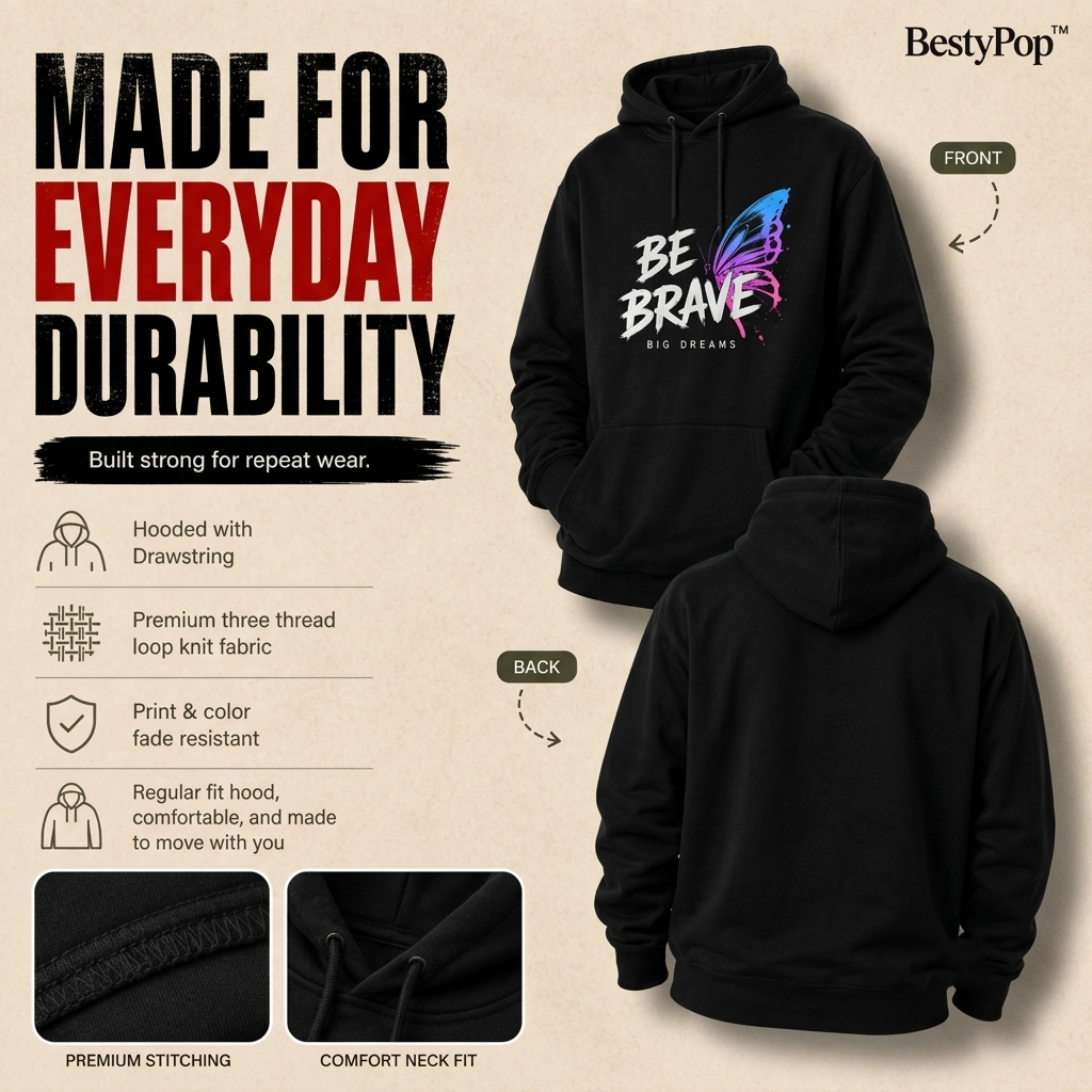 Girl’s Hoodie - Be Brave (320 GSM)