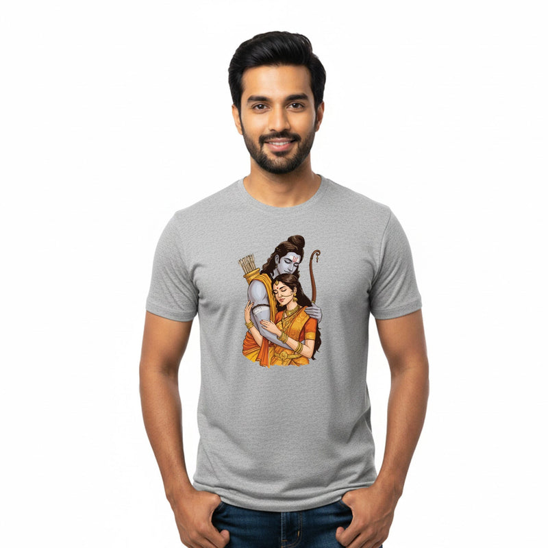 Men’s Graphic Print Round Neck T-Shirt- Jai Shree Ram (170 GSM single jersey)