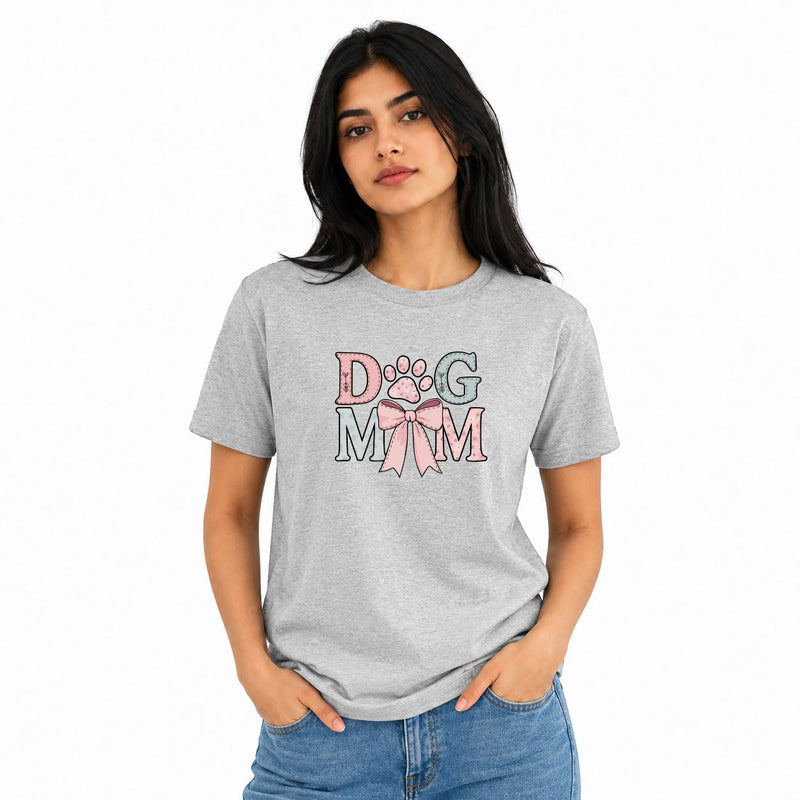 Dog Lover's Round Neck T-Shirts For Women - Dog Mom - (170 GSM) single jersey
