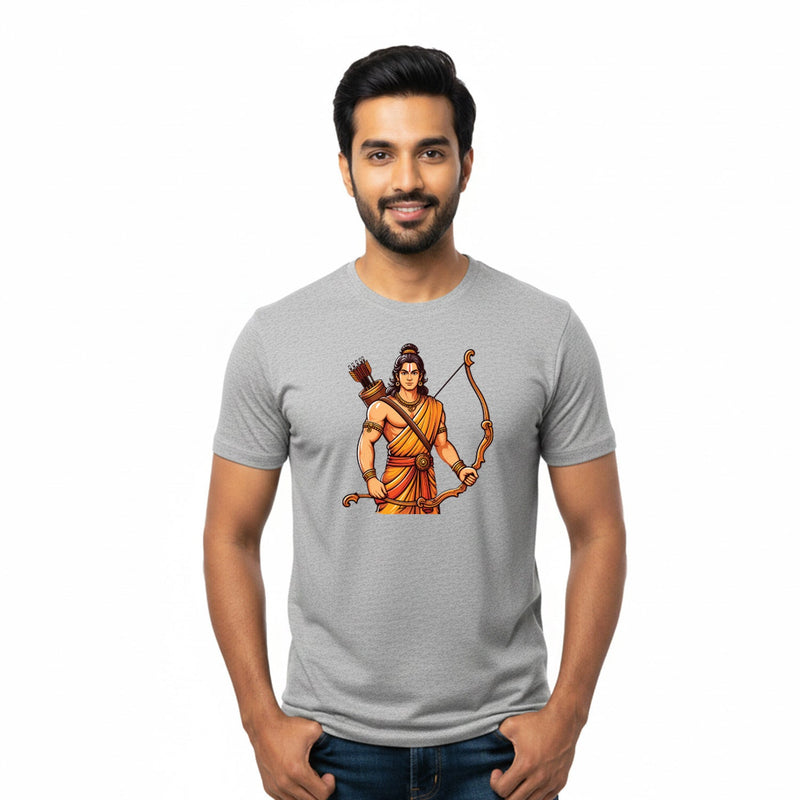 Men’s Graphic Print Round Neck T-Shirt- Jai Shree Ram (170 GSM single jersey)