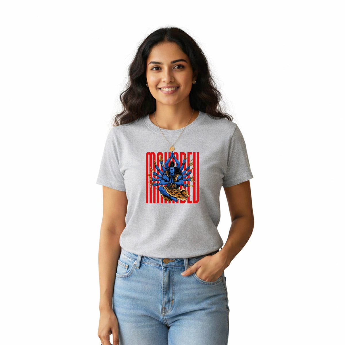 Women’s Graphic Print Round Neck T-Shirt - Shivan (170 GSM single jersey)