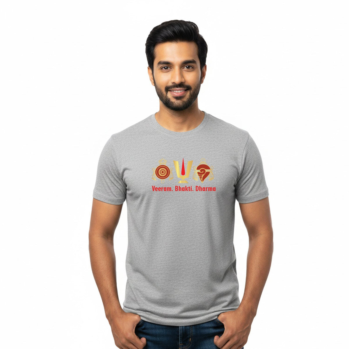Men’s Graphic Print Round Neck T-Shirt-Tirupathi Balaji (170 GSM single jersey)