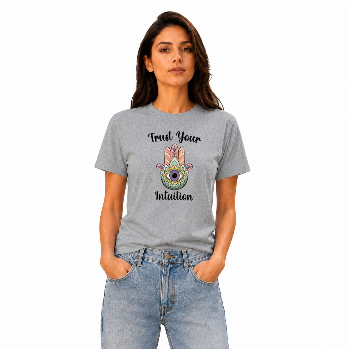 Women's Crew Neck t-shirt - Trust Your Intuition (170 GSM single jersey)