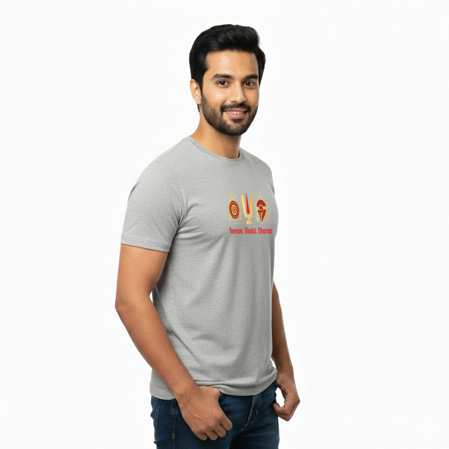 Men’s Graphic Print Round Neck T-Shirt-Tirupathi Balaji (170 GSM single jersey)