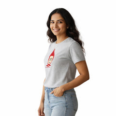 Women’s Graphic Print Round Neck T-Shirt- Buddha (170 GSM single jersey)