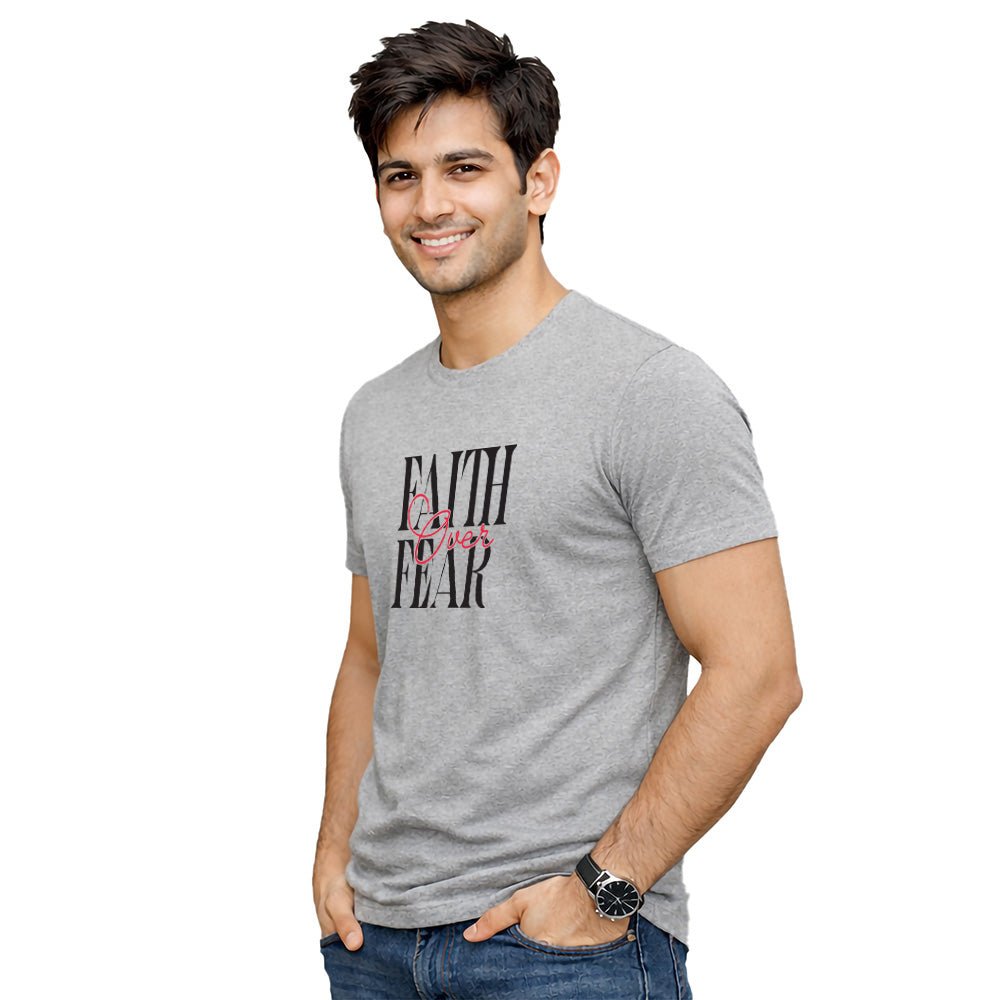 Men’s Graphic Print Round Neck T-Shirt-Jesus(170 GSM single jersey)