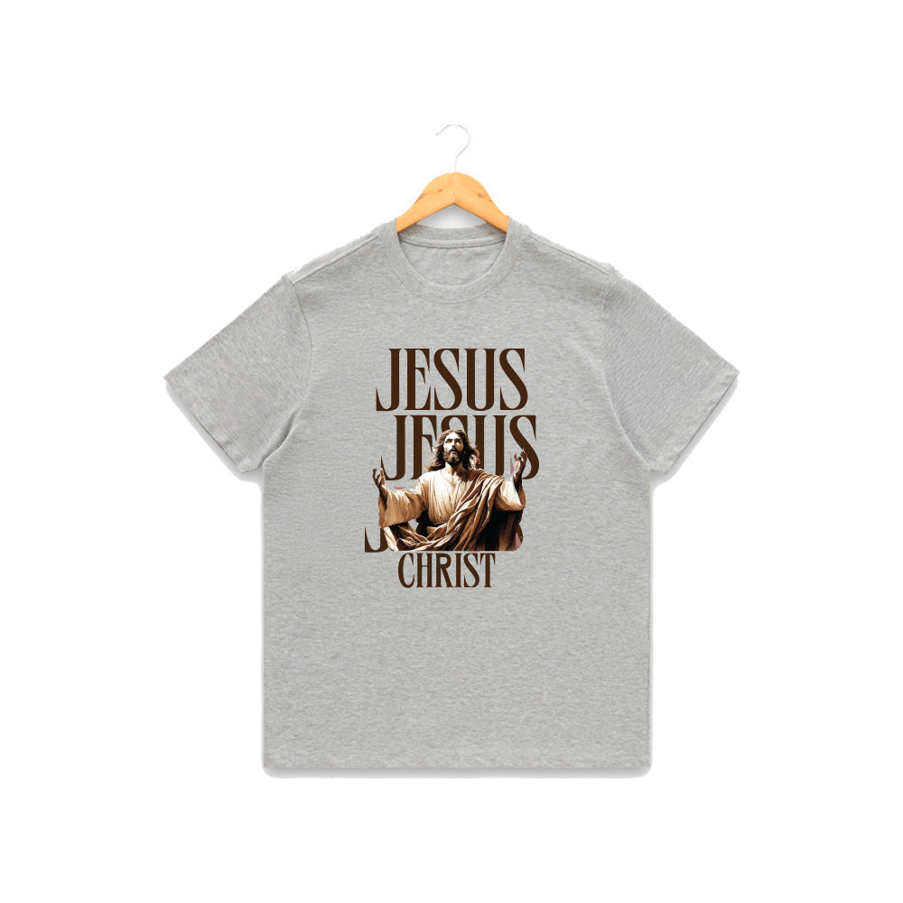 Women’s Graphic Print Round Neck T-Shirt-Jesus(170 GSM single jersey)