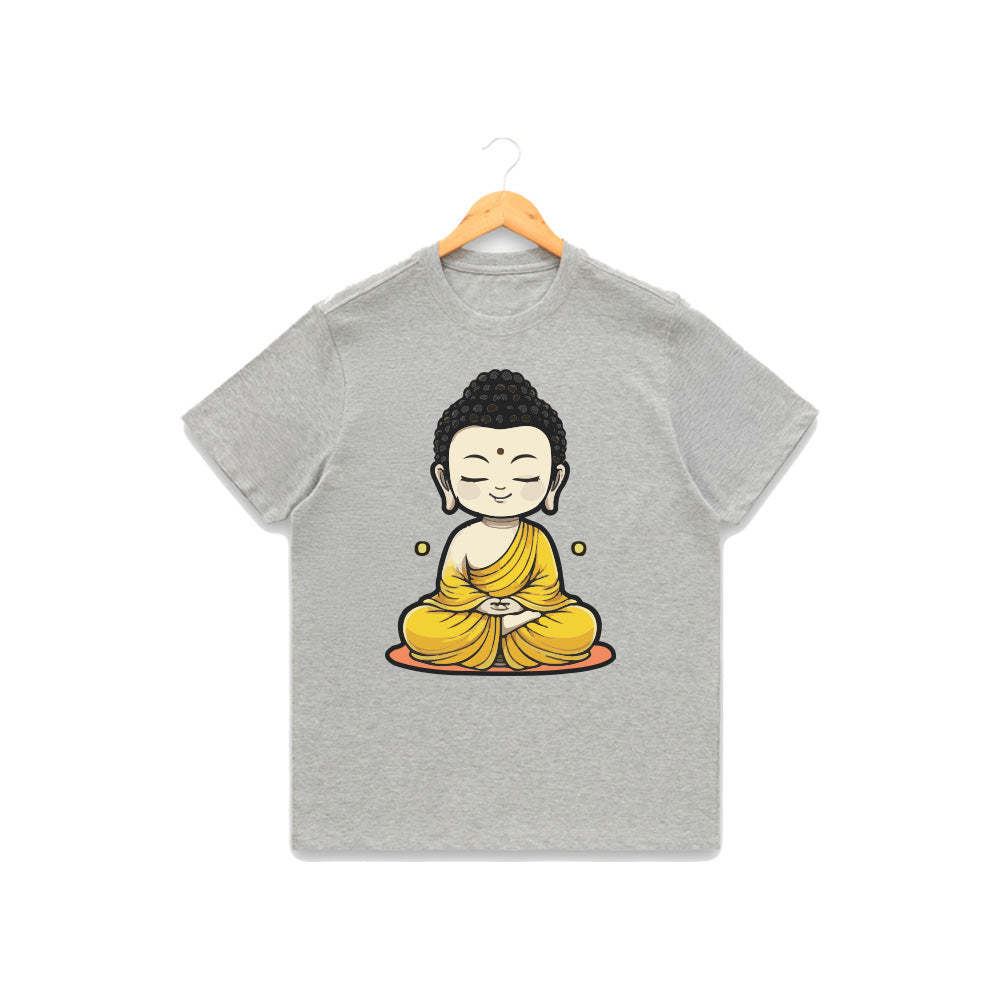 Men’s Graphic Print Round Neck T-Shirt- Buddha (170 GSM single jersey)