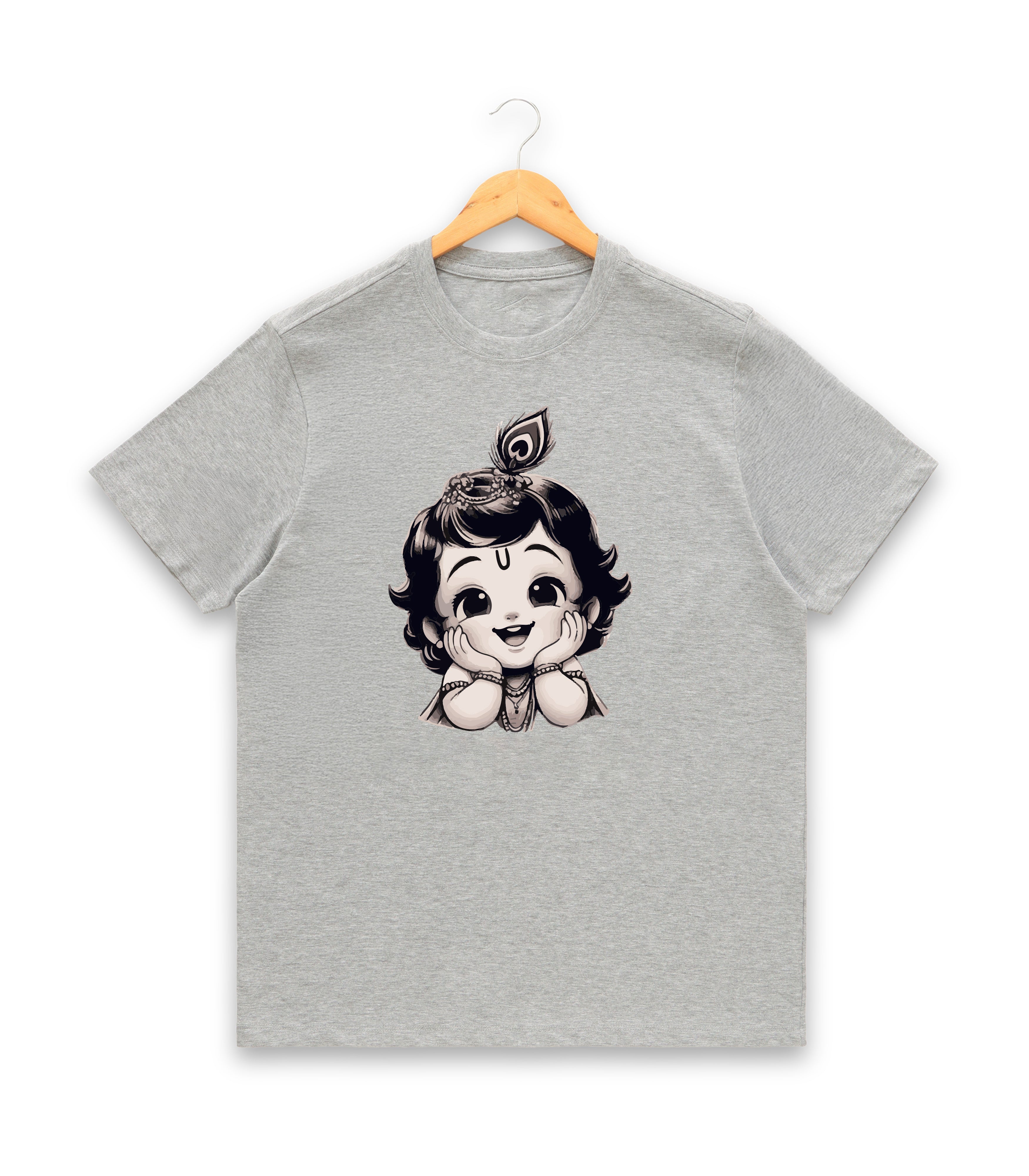 Women’s Graphic Print Round Neck T-Shirt- Krishna (170 GSM single jersey)