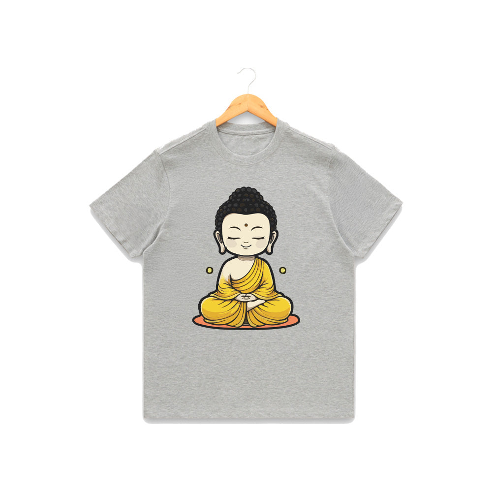 Women’s Graphic Print Round Neck T-Shirt- Buddha (170 GSM single jersey)
