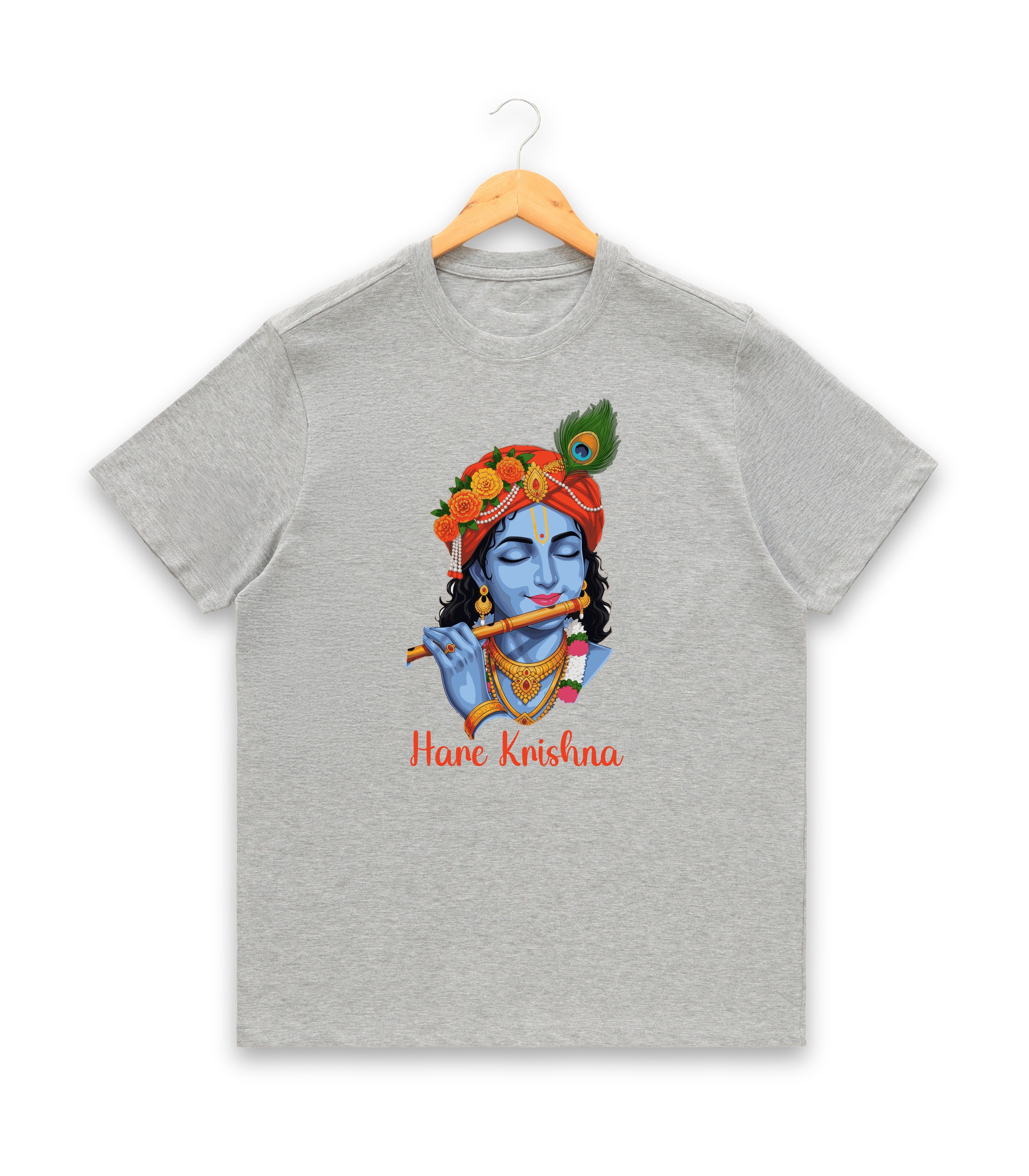 Men’s Graphic Print Round Neck T-Shirt- Krishna (170 GSM single jersey)