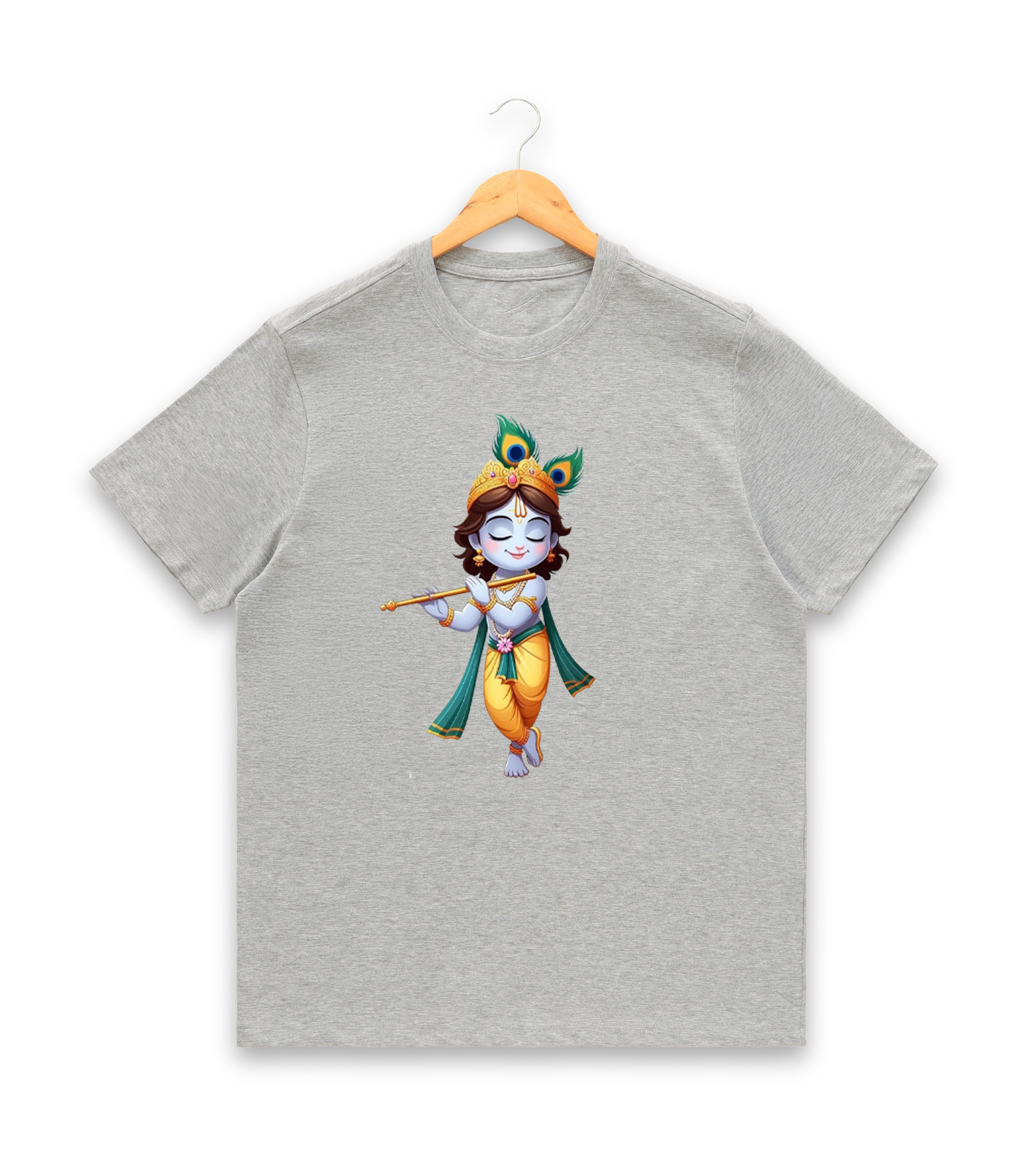 Men’s Graphic Print Round Neck T-Shirt- Krishna (170 GSM single jersey)