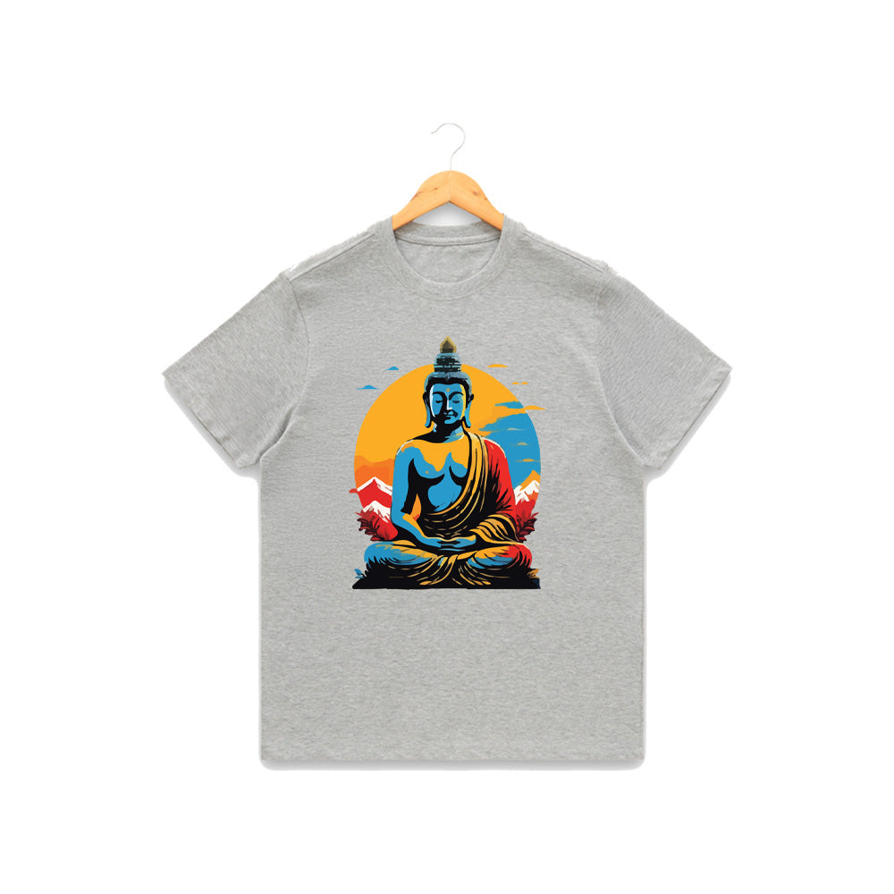 Women’s Graphic Print Round Neck T-Shirt- Buddha (170 GSM single jersey)