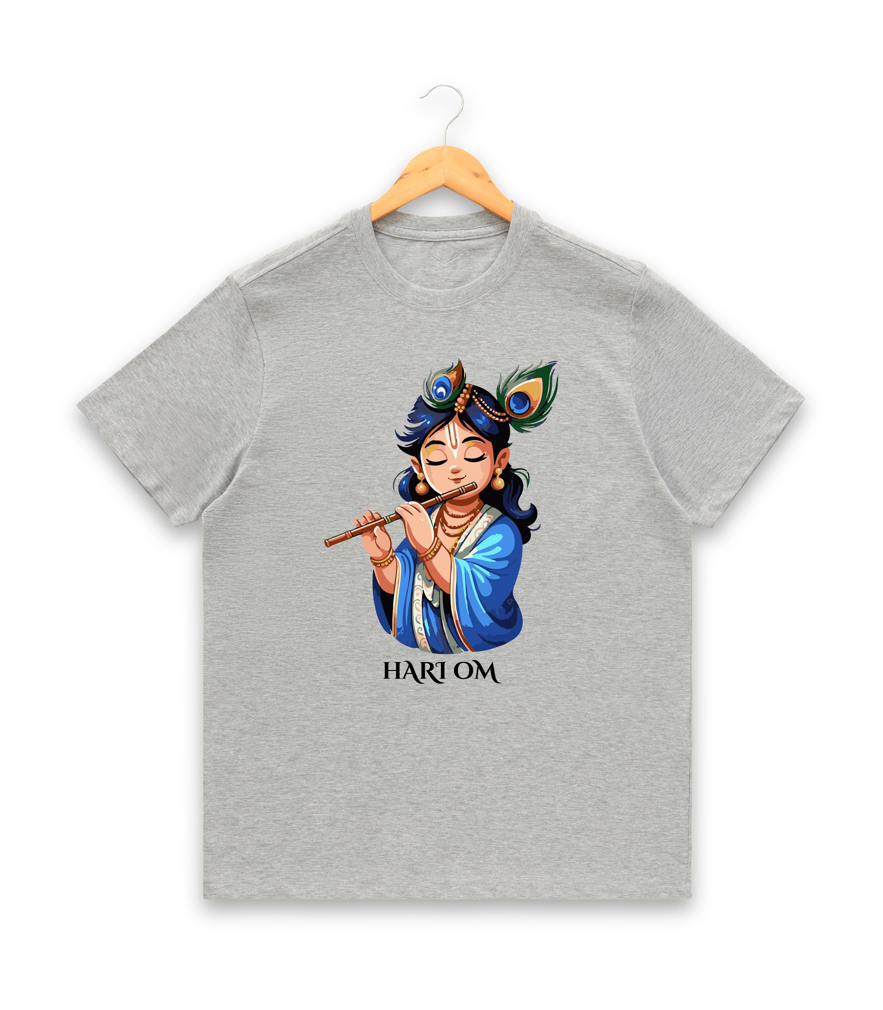 Men’s Graphic Print Round Neck T-Shirt- Krishna (170 GSM single jersey)