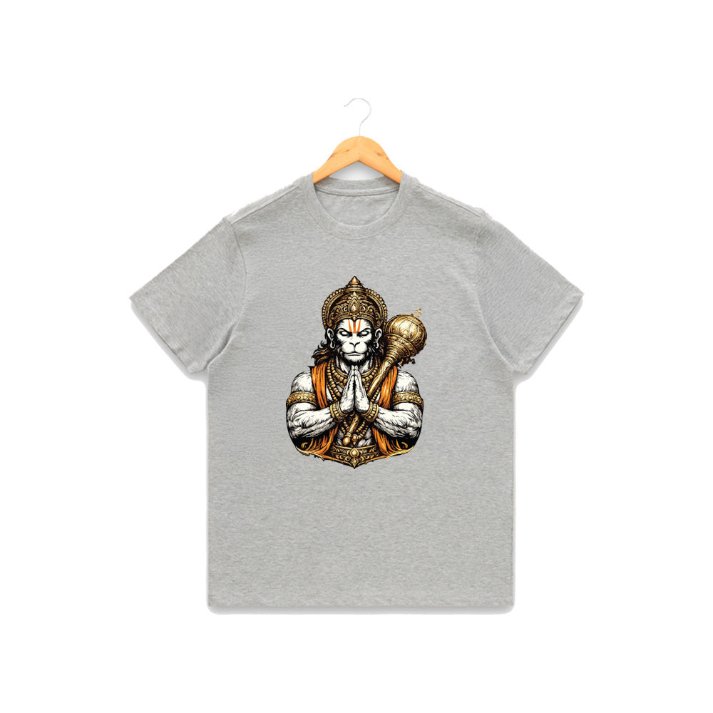 Men’s Graphic Print Round Neck T-Shirt- Hanuman (170 GSM single jersey)