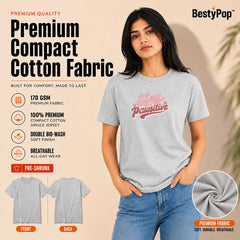 Dog Lover's Round Neck T-Shirts For Women - Stay Pawsitive - (170 GSM) single jersey