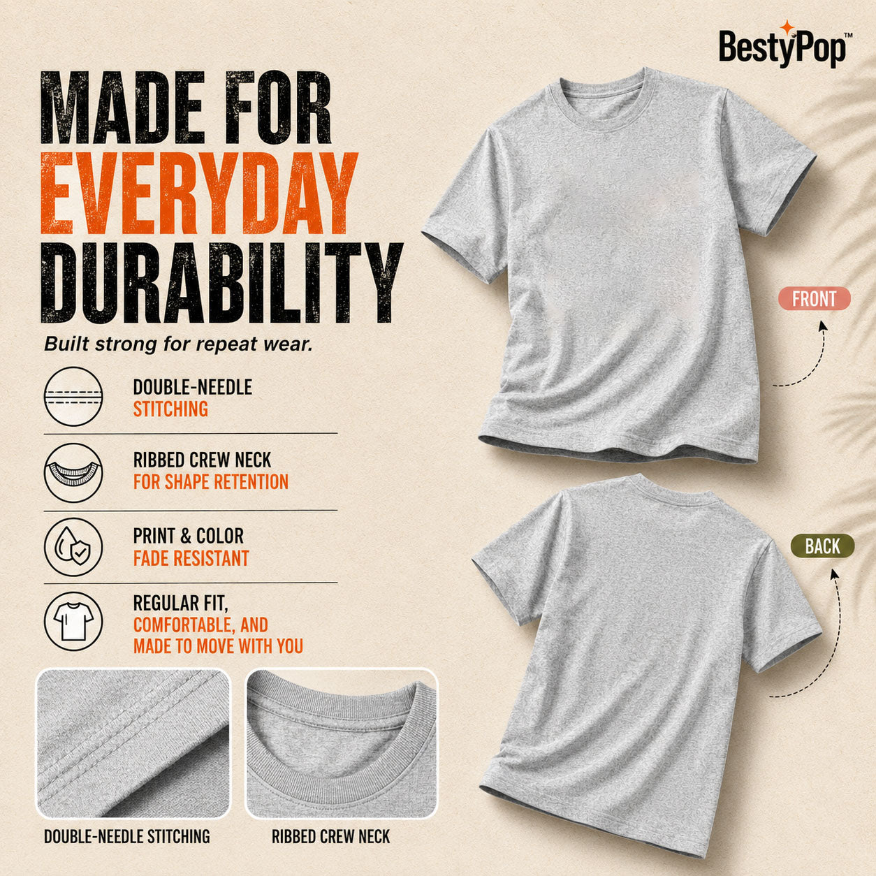 Women’s Plain Round Neck T-Shirt - 190 GSM Single Jersey