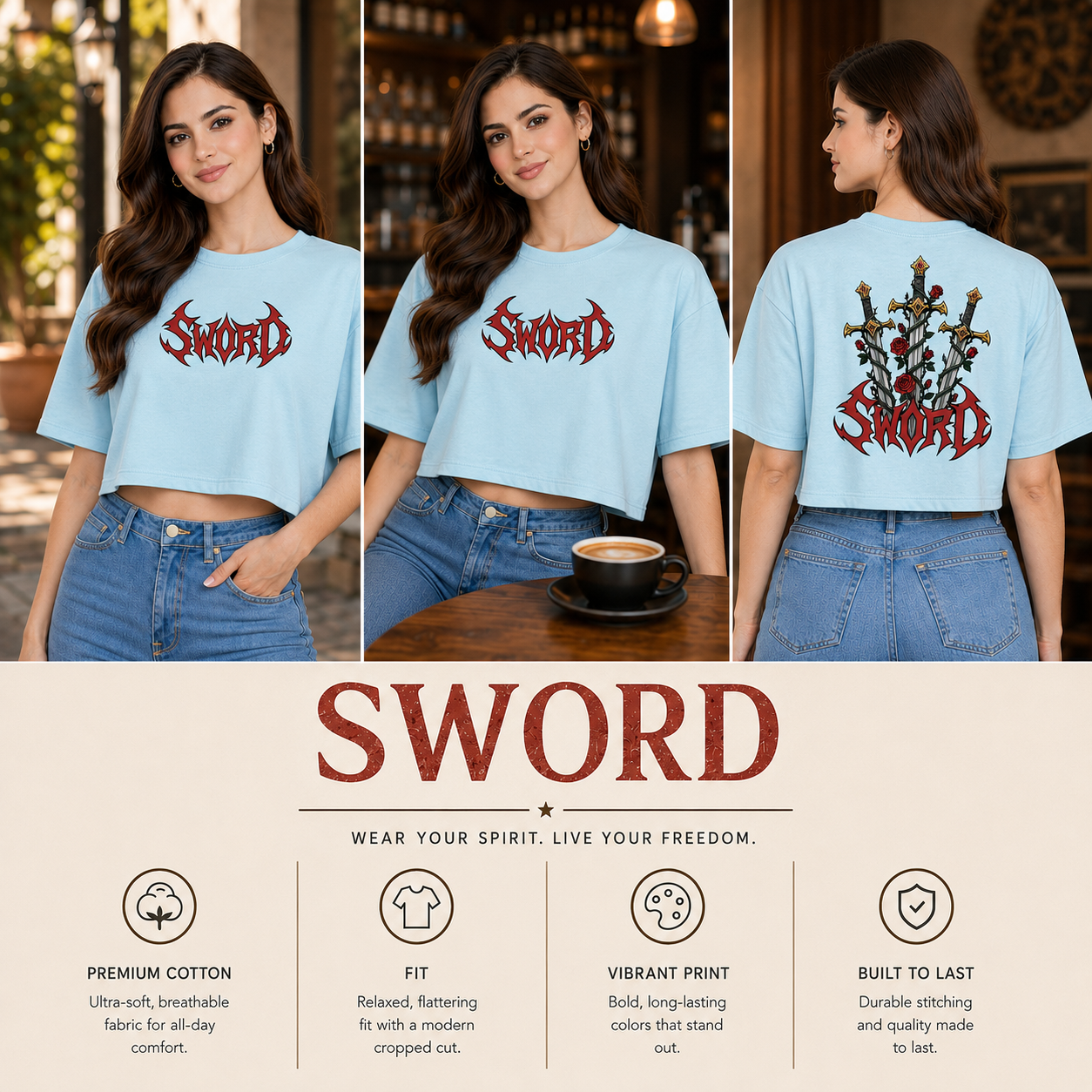 Women’s Oversized Half Sleeve Crop Top - 220 GSM