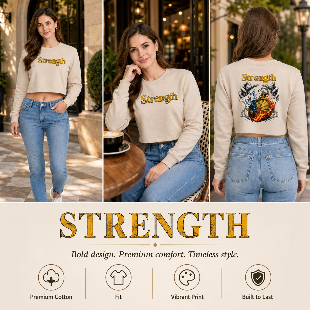 Women’s Crop top full Sleeve - 270 GSM