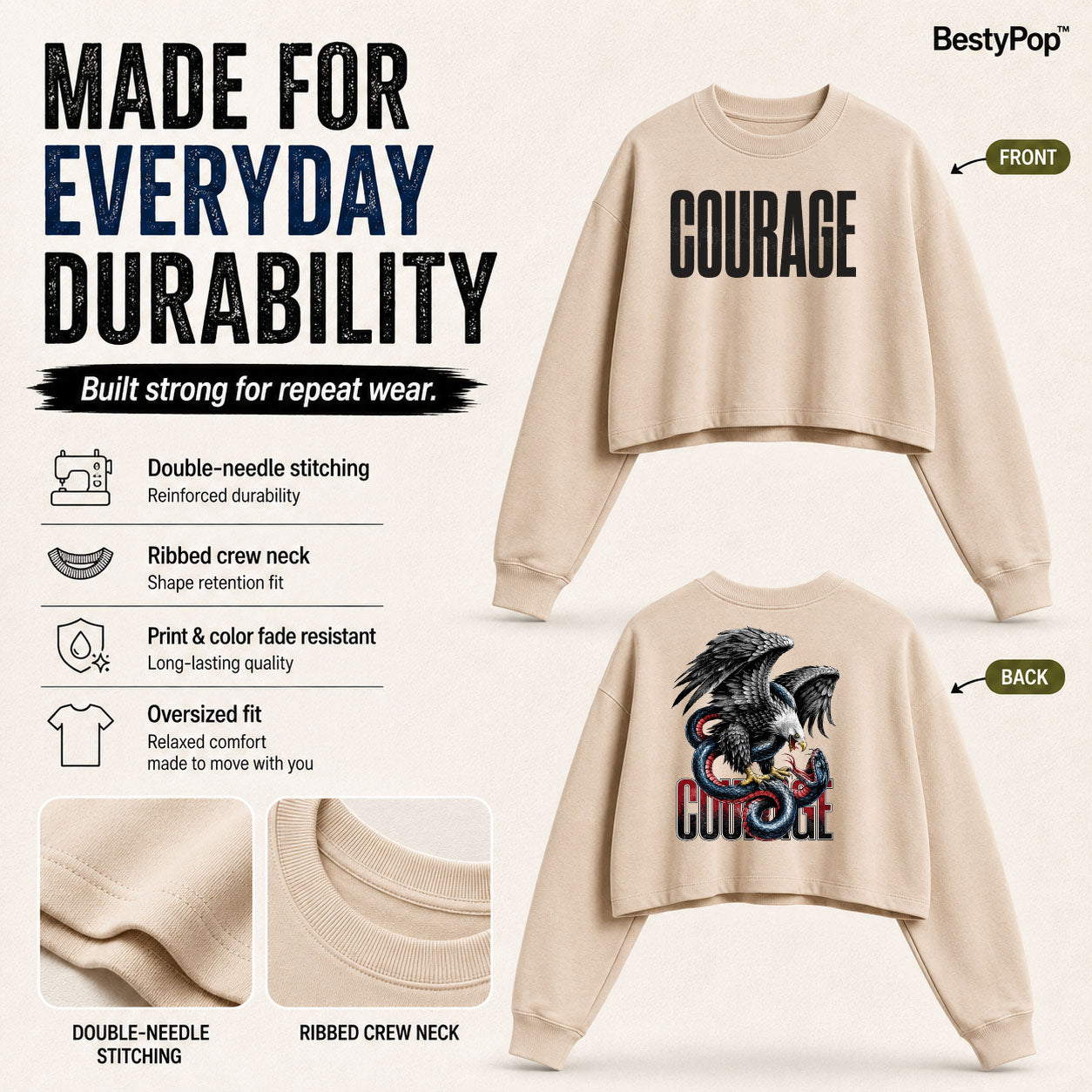 Women’s Crop top full Sleeve - 270 GSM