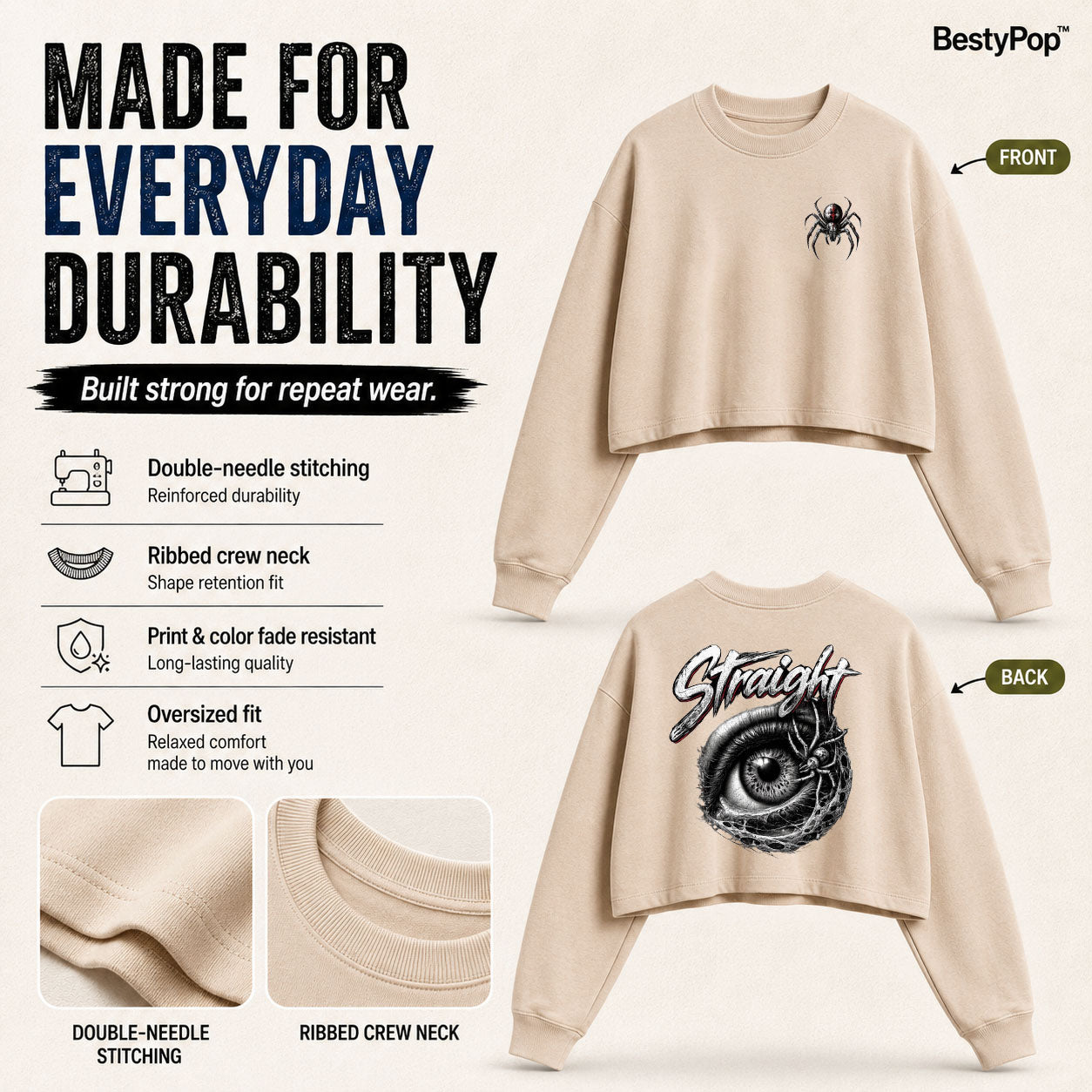Women’s Crop top full Sleeve - 270 GSM