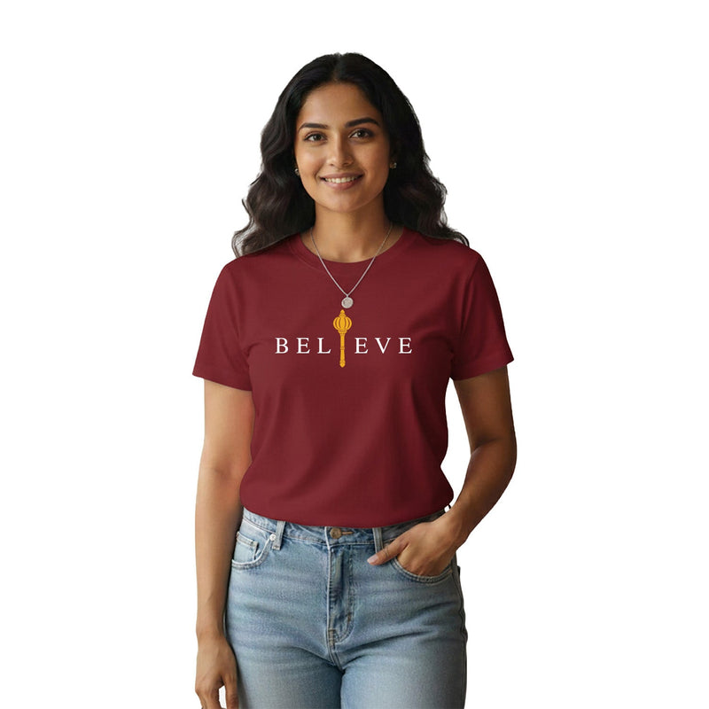 Women’s Graphic Print Round Neck T-Shirt- Hanuman(170 GSM single jersey)