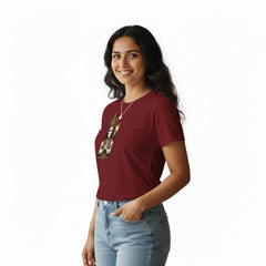 Women’s Graphic Print Round Neck T-Shirt- Hanuman(170 GSM single jersey)