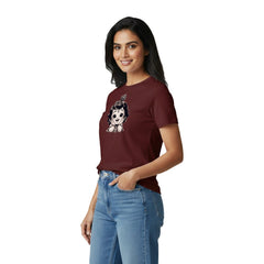Women’s Graphic Print Round Neck T-Shirt- Krishna (170 GSM single jersey)