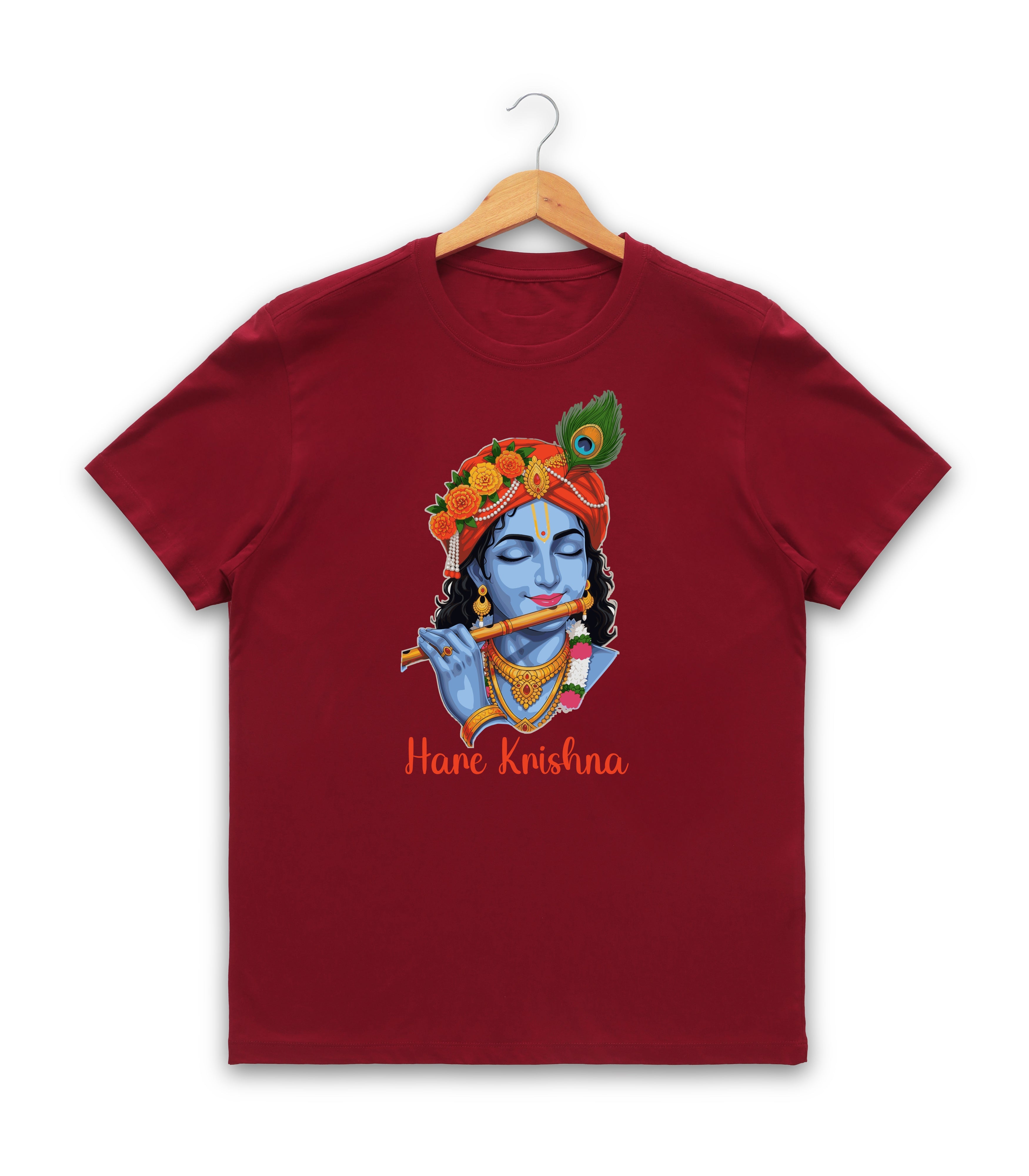 Men’s Graphic Print Round Neck T-Shirt- Krishna (170 GSM single jersey)