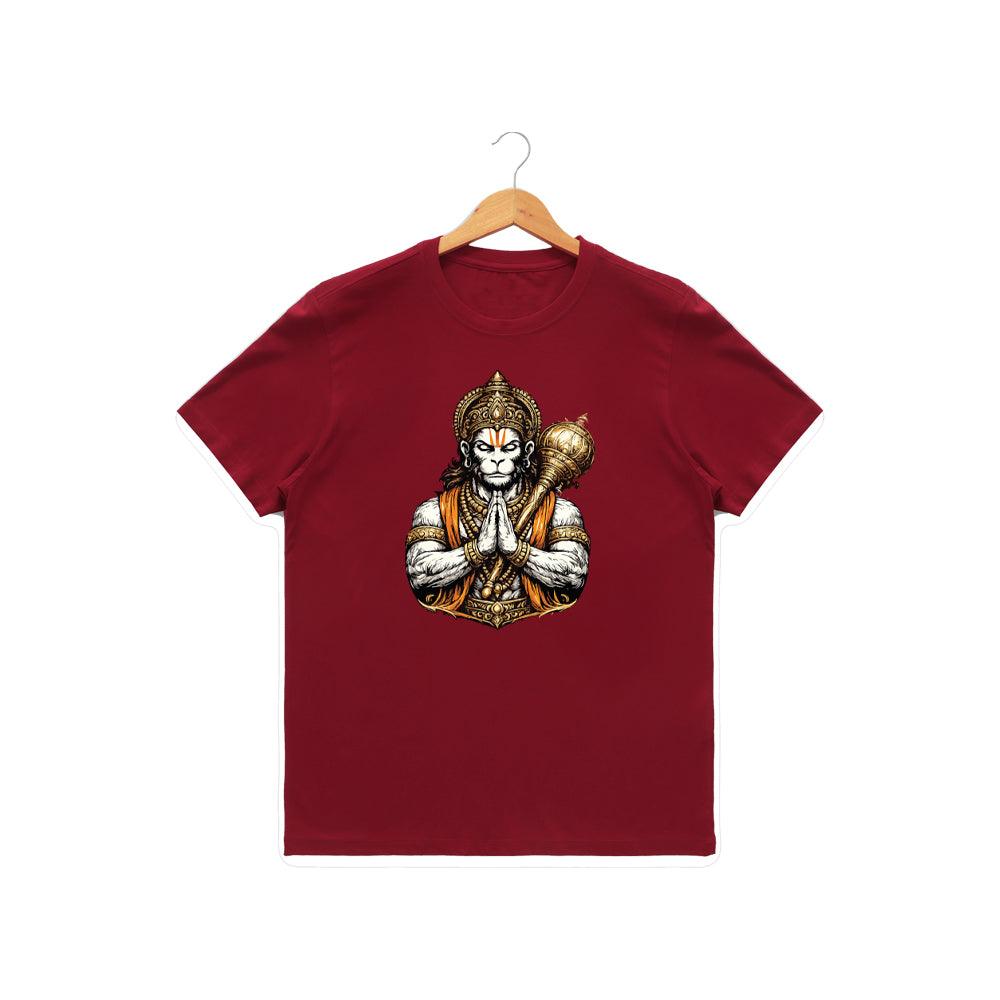 Men’s Graphic Print Round Neck T-Shirt- Hanuman (170 GSM single jersey)