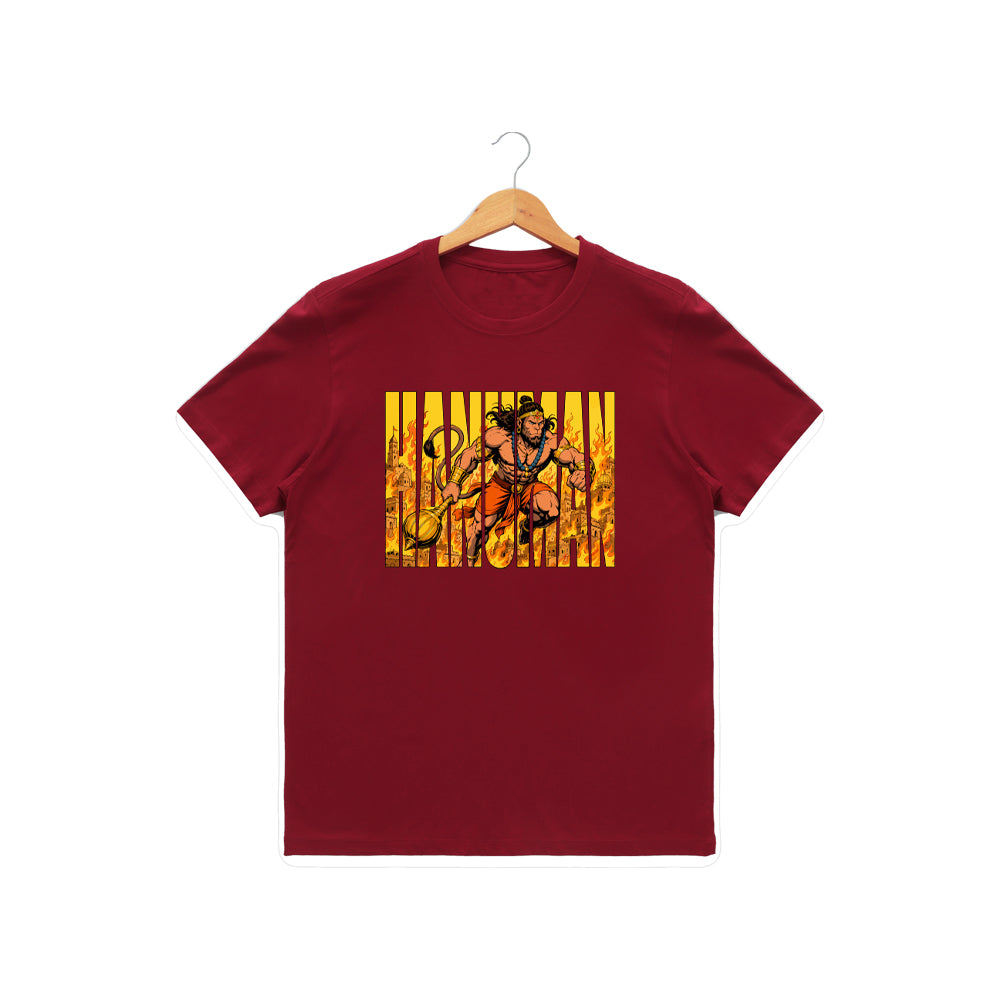 Men’s Graphic Print Round Neck T-Shirt- Hanuman (170 GSM single jersey)