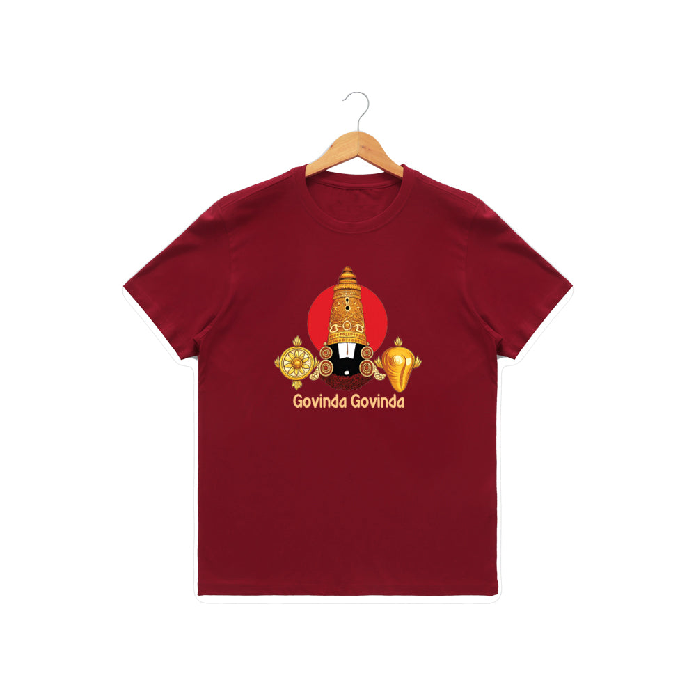 Men’s Graphic Print Round Neck T-Shirt-Tirupathi Balaji (170 GSM single jersey)