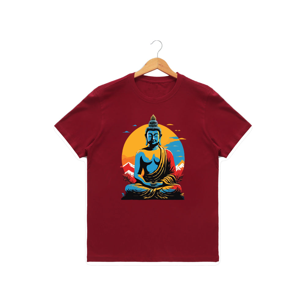 Women’s Graphic Print Round Neck T-Shirt- Buddha (170 GSM single jersey)