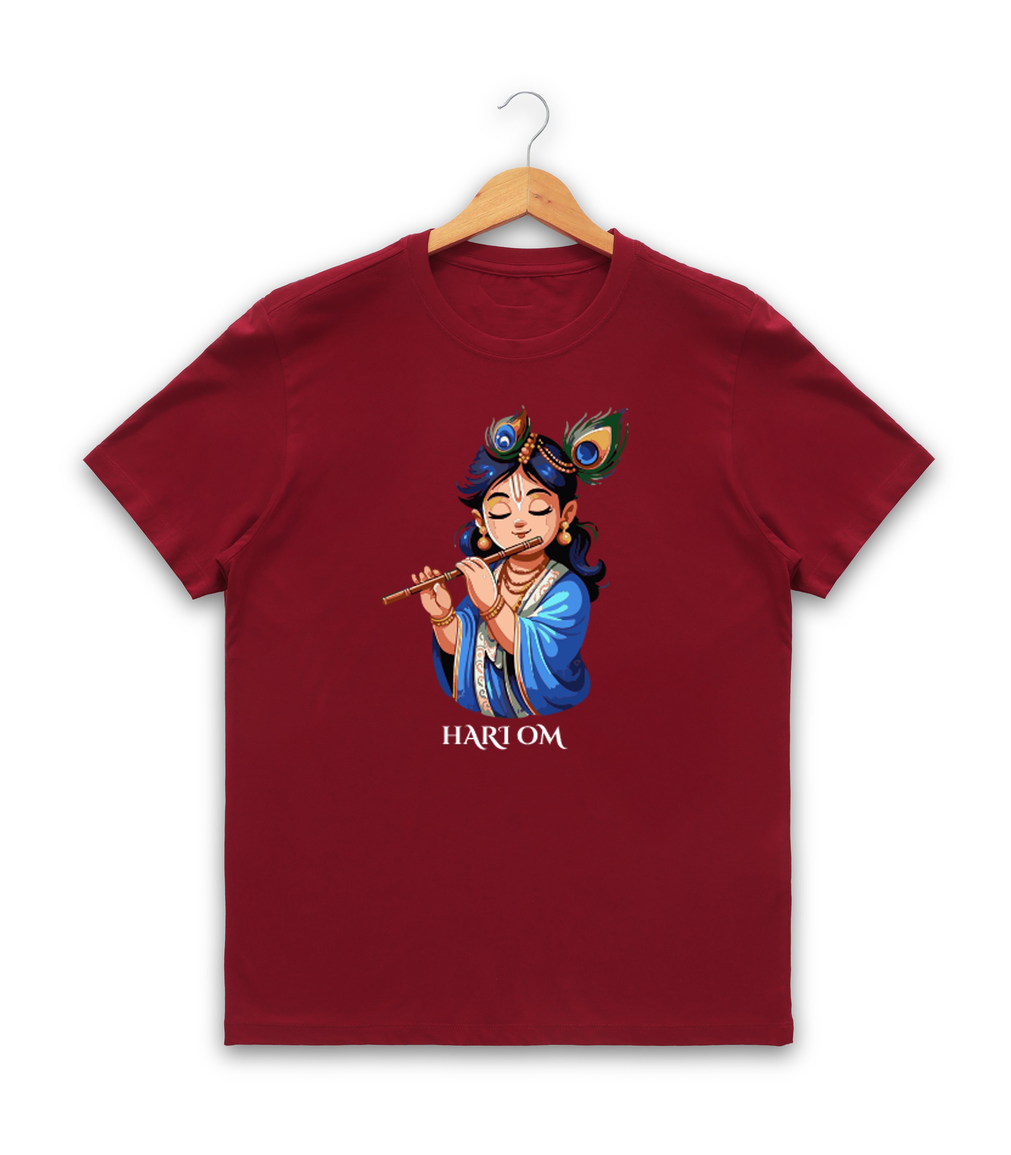 Men’s Graphic Print Round Neck T-Shirt- Krishna (170 GSM single jersey)